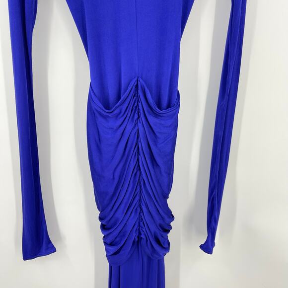 HELSA | Slinky Jersey Sarong Maxi Dress in Royal Blue L - Picture 11 of 16